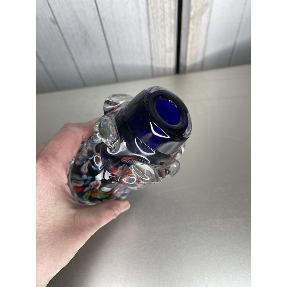 Venetian Murano Glass Millefiori Vase Vessel Vintage Unique Colorful 6.5in - Picture 5 of 7